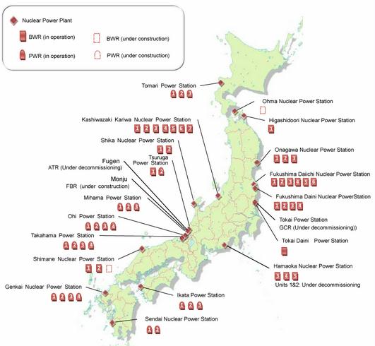 Source: National Report of Japan for the Fifth Review Meeting of the Convention on Nuclear Safety, September 2010, Government of Japan